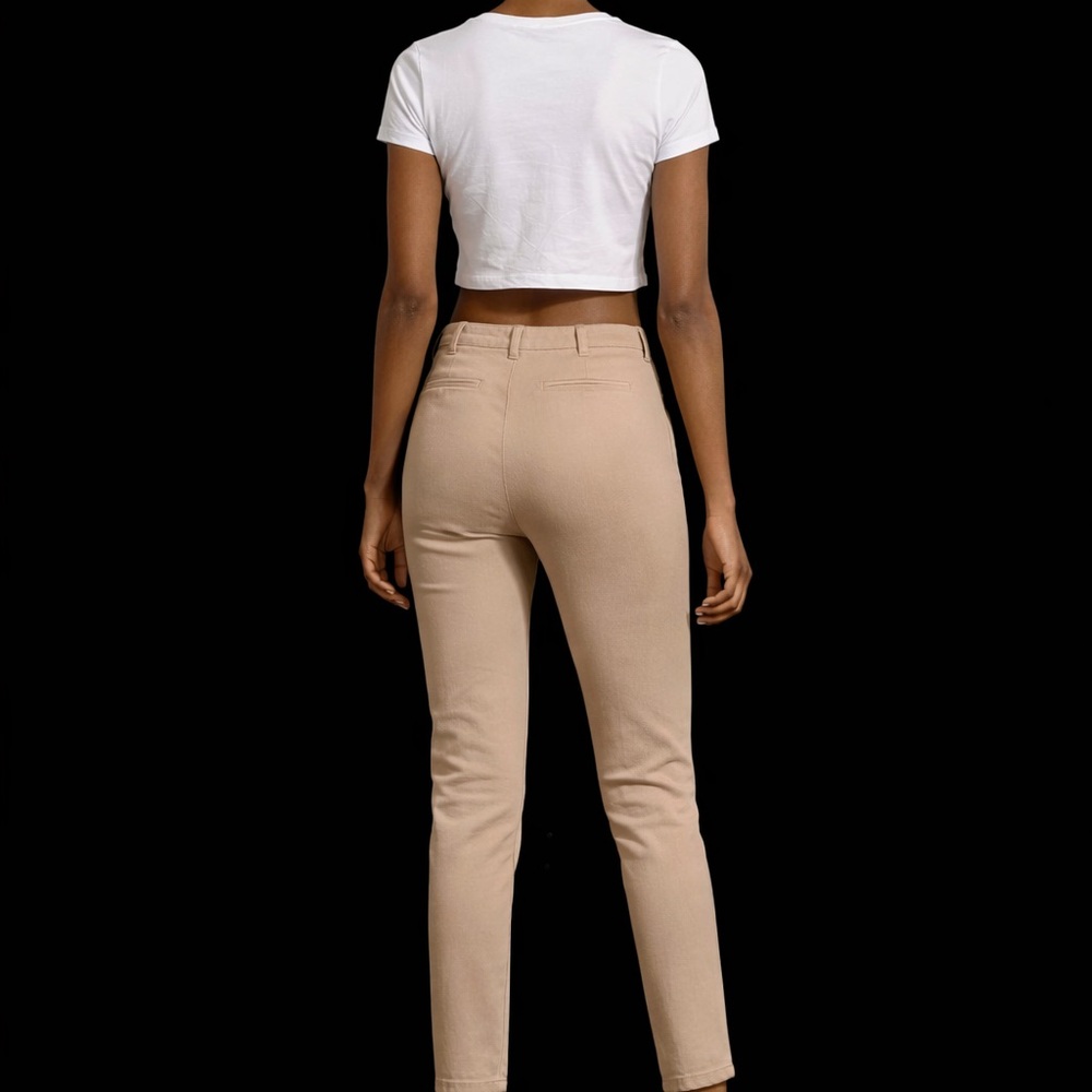 H&M Slim High-Rise Skinny Pants in Beige